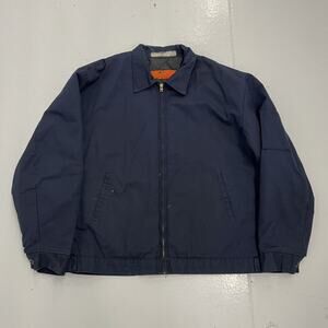 Vintage 70s Red Kap Blue Canvas Workwear Mechanics Jacket